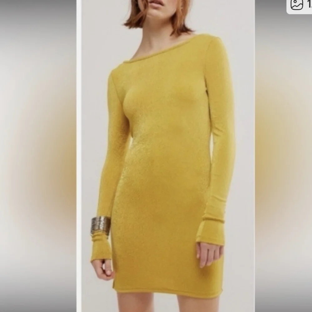 Free People Call Me Later Mini Dress sz LRG in Ceylon Yellow​​